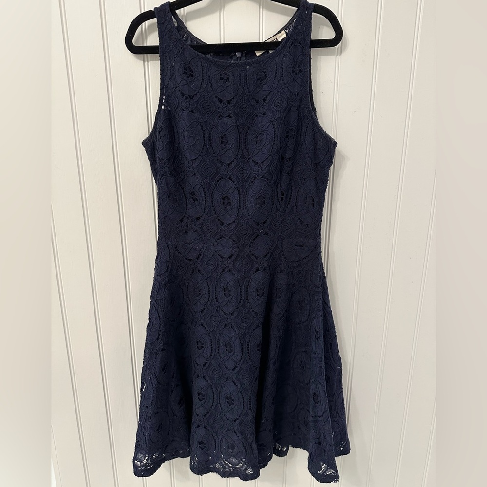 Navy blue lace detail dress, size 0